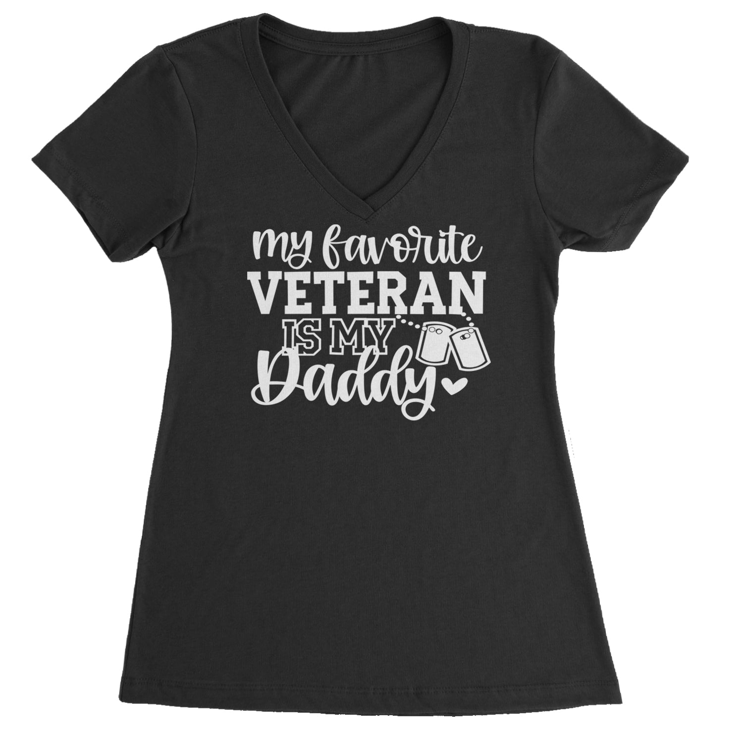 My Favorite Veteran Is My Daddy Ladies V-Neck T-shirt Light Pink