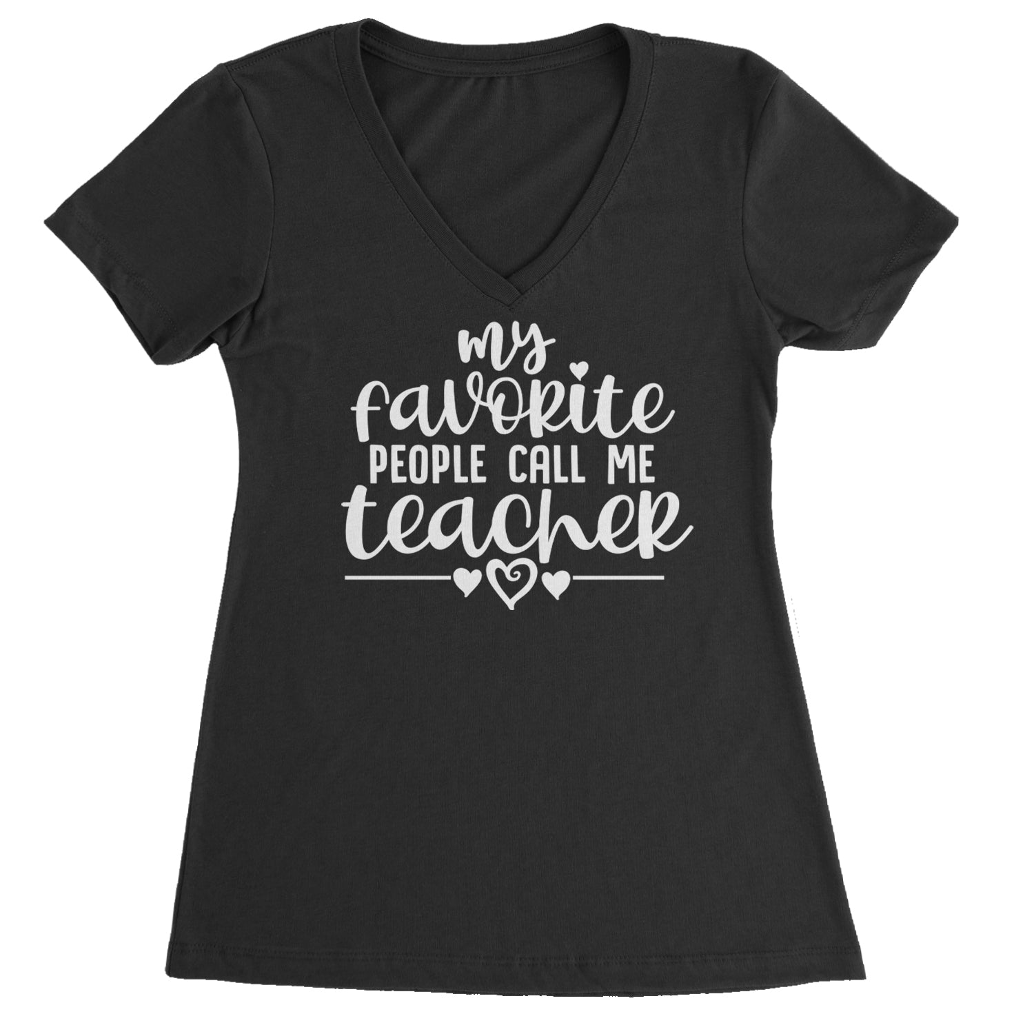 My Favorite People Call Me Teacher Ladies V-Neck T-shirt Light Pink