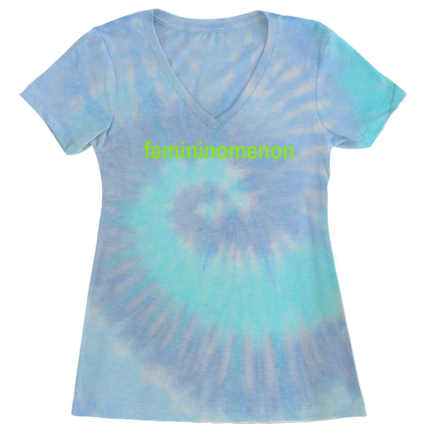 Femininomenon Female Empowerment Ladies V-Neck T-shirt Blue Clouds