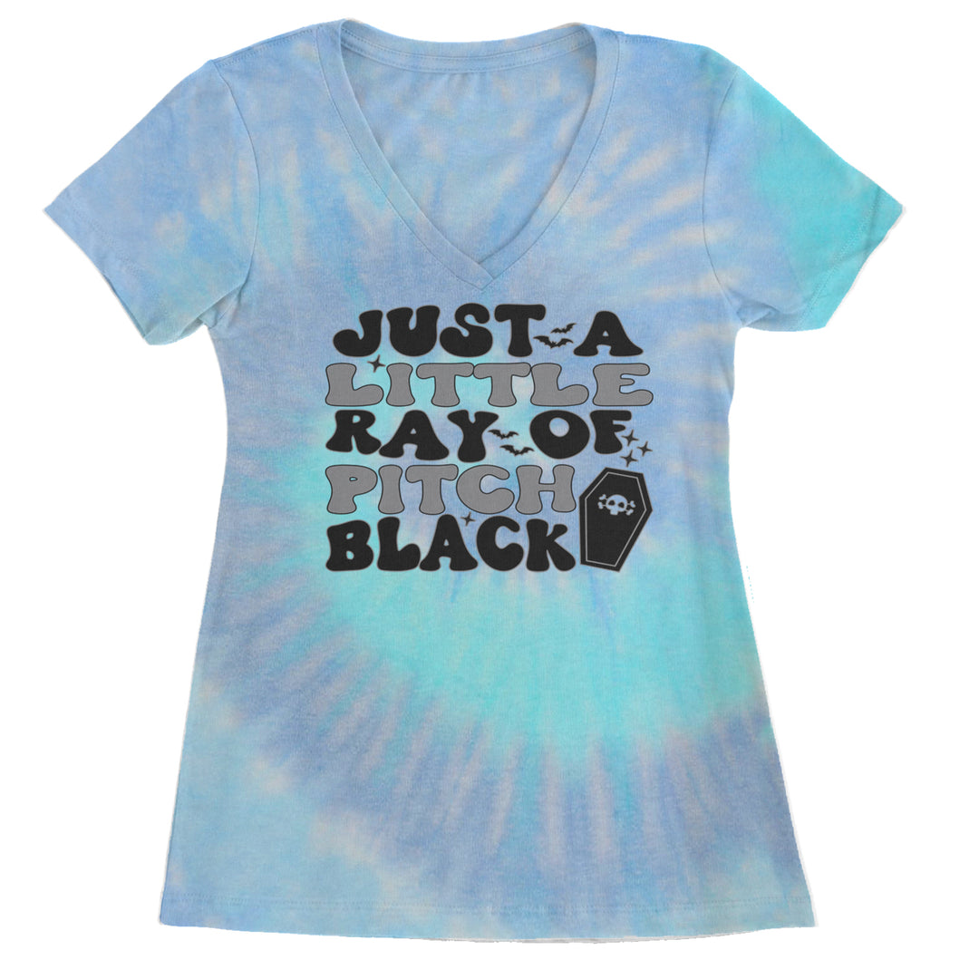 Just A Little Ray of Pitch Black graphic on Women's Lightweight V-Neck T-Shirt alternate view 9