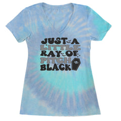 Just A Little Ray of Pitch Black graphic on Women's Lightweight V-Neck T-Shirt alternate view 9