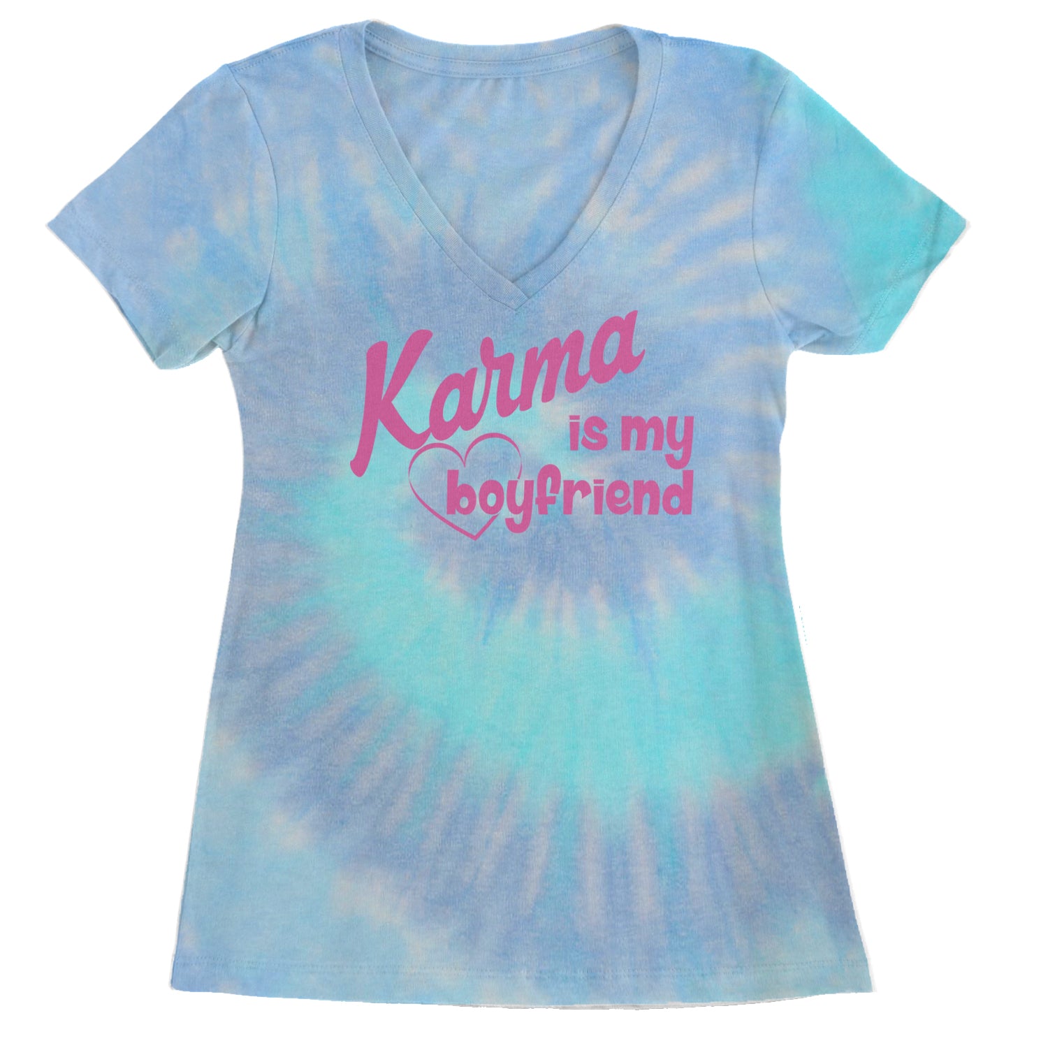 Karma Is My Boyfriend Midnight Eras  Ladies V-Neck T-shirt Blue Clouds