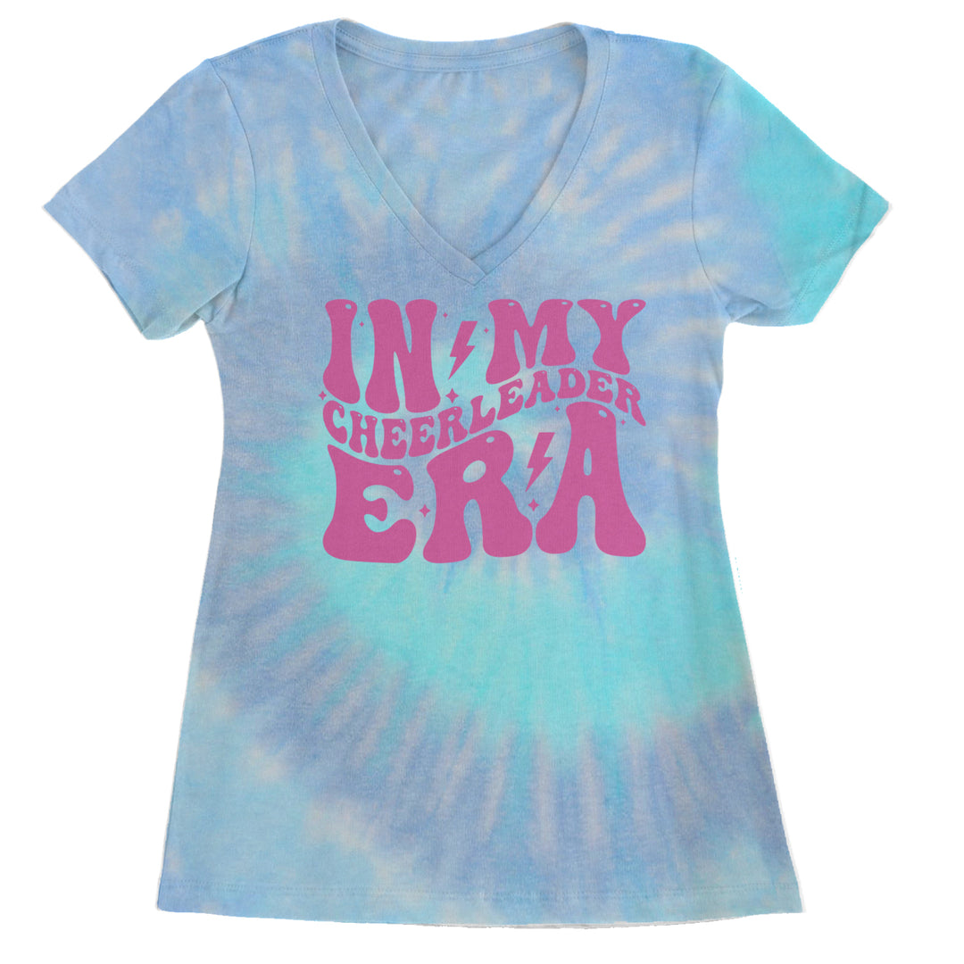 In My Cheerleader Era Ladies V-Neck T-shirt Blue Clouds