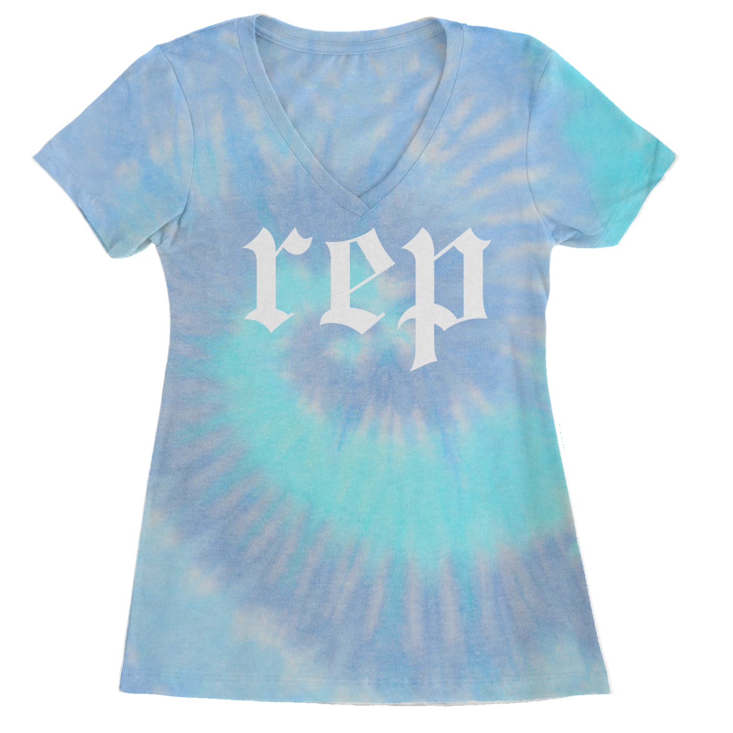 REP Reputation Eras Music Lover Gift Fan Favorite Ladies V-Neck T-shirt Blue Clouds