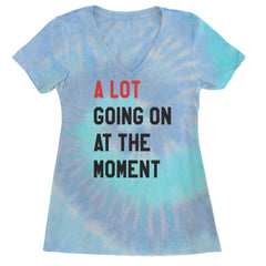 A Lot Going On At The Moment New TTPD Poet Department Ladies V-Neck T-shirt Blue Clouds