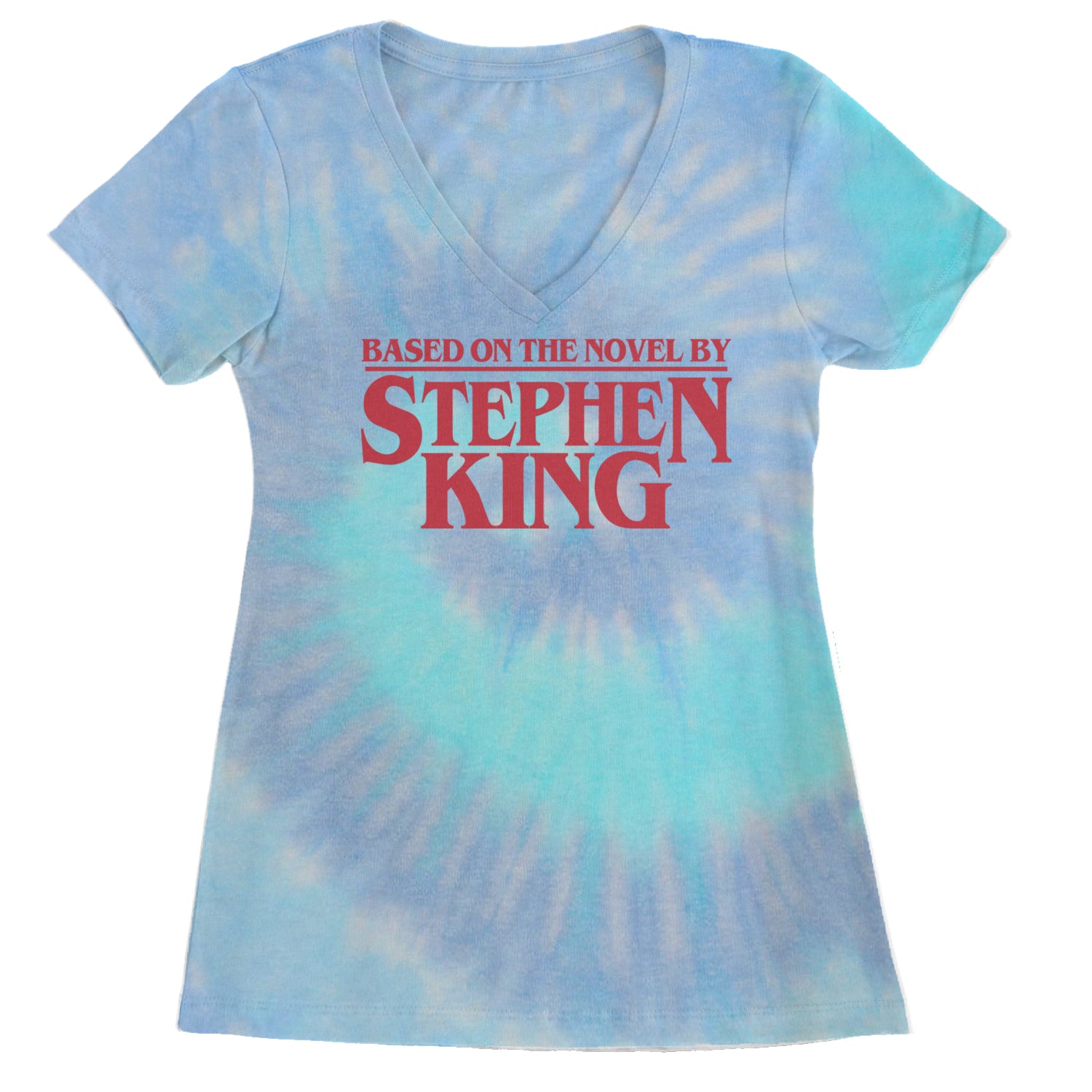 Based On The Novel By Stephen King Ladies V-Neck T-shirt Blue Clouds