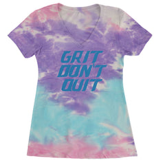 Grit Don't Quit Detroit Grit Ladies V-Neck T-shirt Cotton Candy