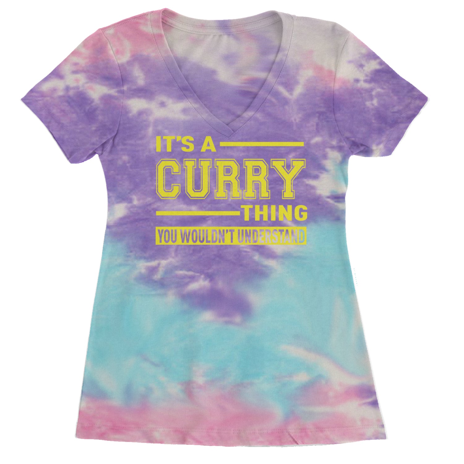 It's A Curry Thing, You Wouldn't Understand Basketball Ladies V-Neck T-shirt Cotton Candy