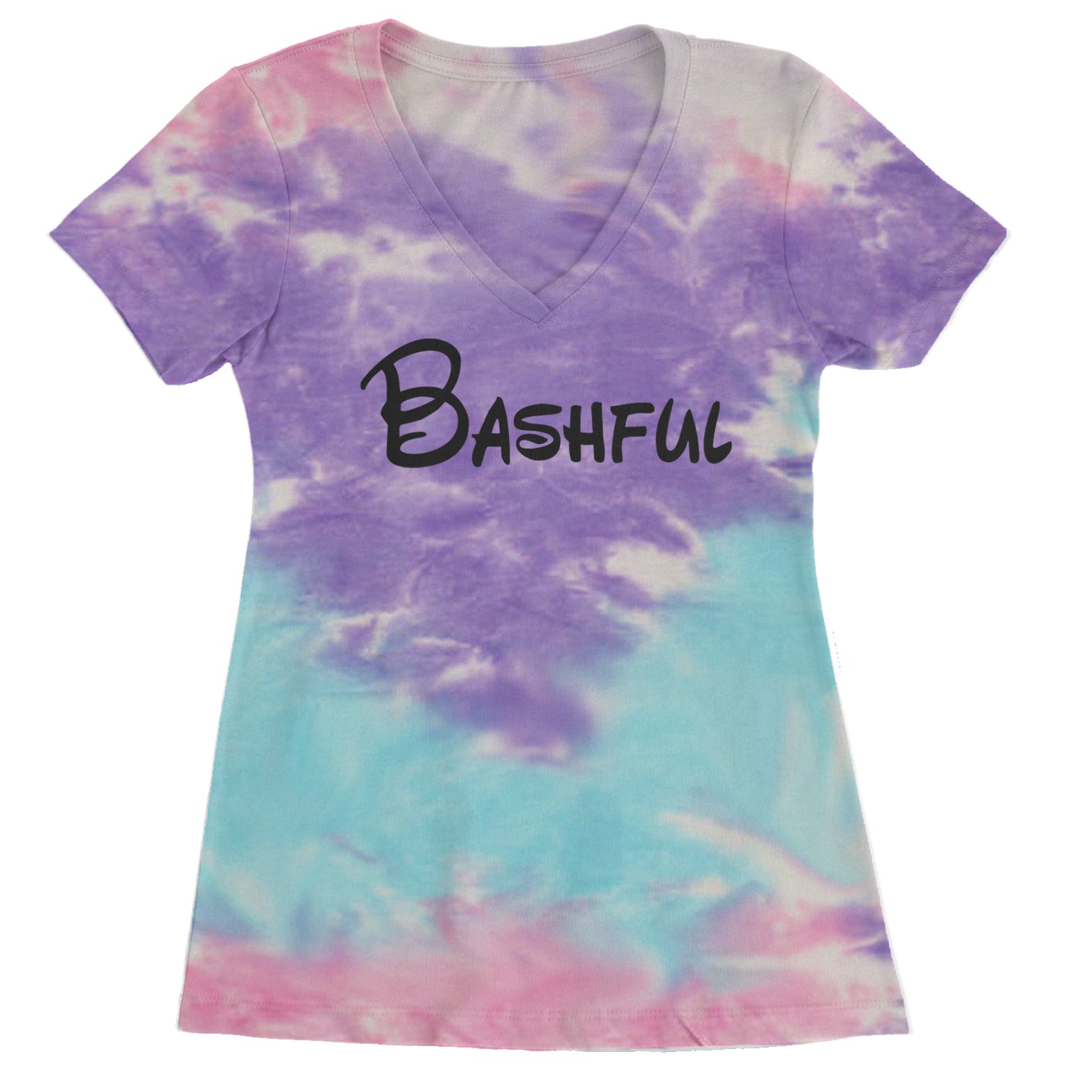 Bashful - 7 Dwarfs Costume Ladies V-Neck T-shirt Cotton Candy