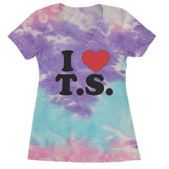 I Heart T.S. Concert Music Lover  Ladies V-Neck T-shirt Cotton Candy