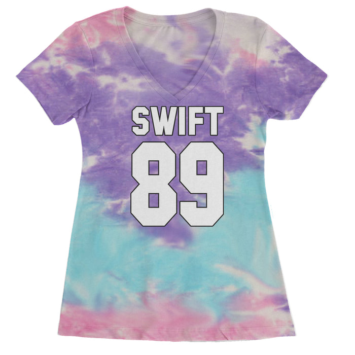 Swift 89 Birth Year Music Fan Era Poets Department Lover Ladies V-Neck T-shirt