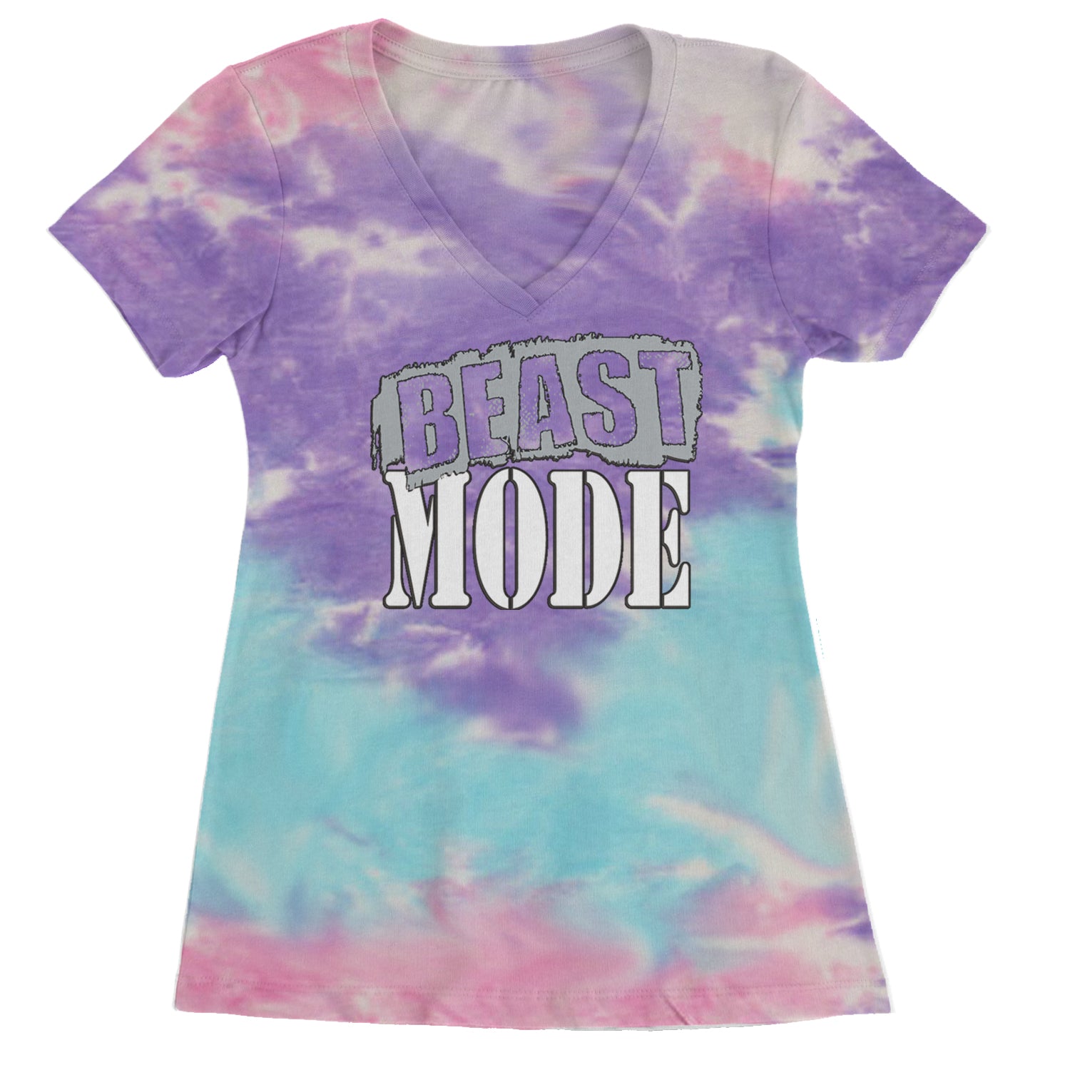 Beast Mode Training Gym Workout Ladies V-Neck T-shirt Cotton Candy