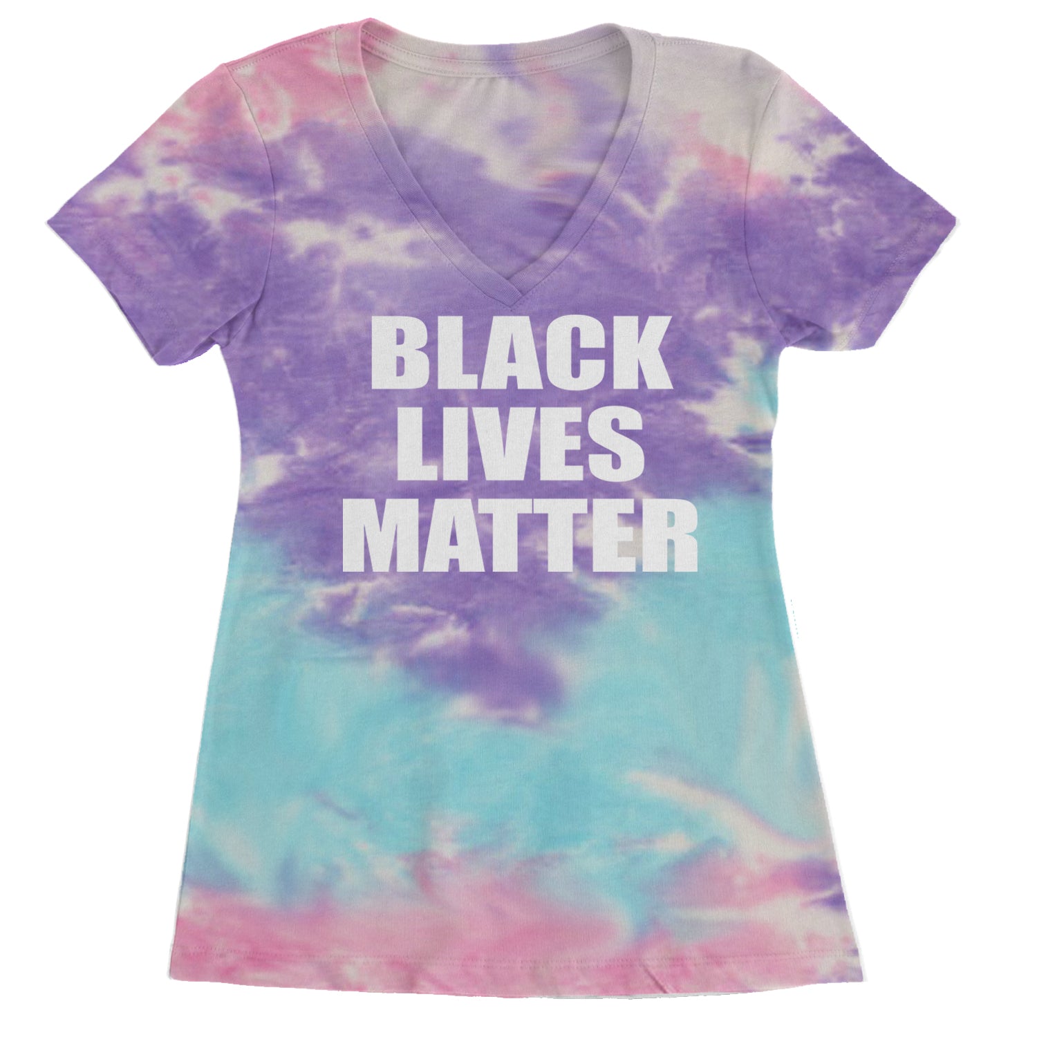 Black Lives Matter BLM Ladies V-Neck T-shirt Cotton Candy