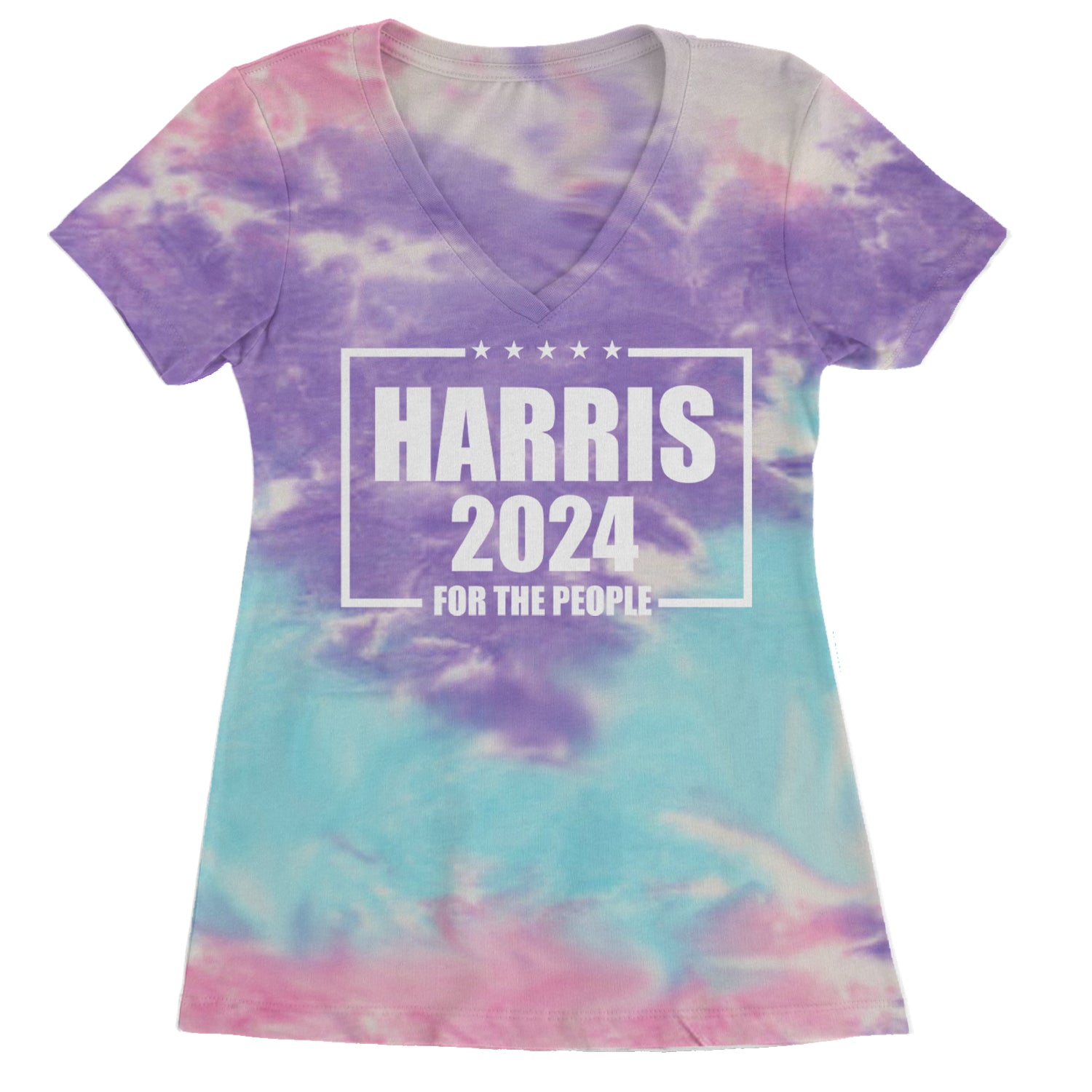 Harris 2024 - Vote For Kamala For President Ladies V-Neck T-shirt Cotton Candy