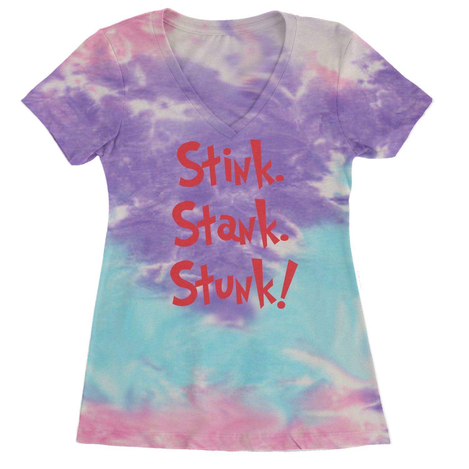 Stink Stank Stunk Gr-nch Ladies V-Neck T-shirt Cotton Candy