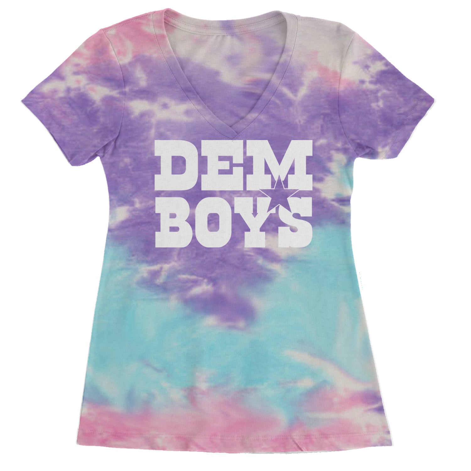 Dem Boys Dallas Football Ladies V-Neck T-shirt Cotton Candy