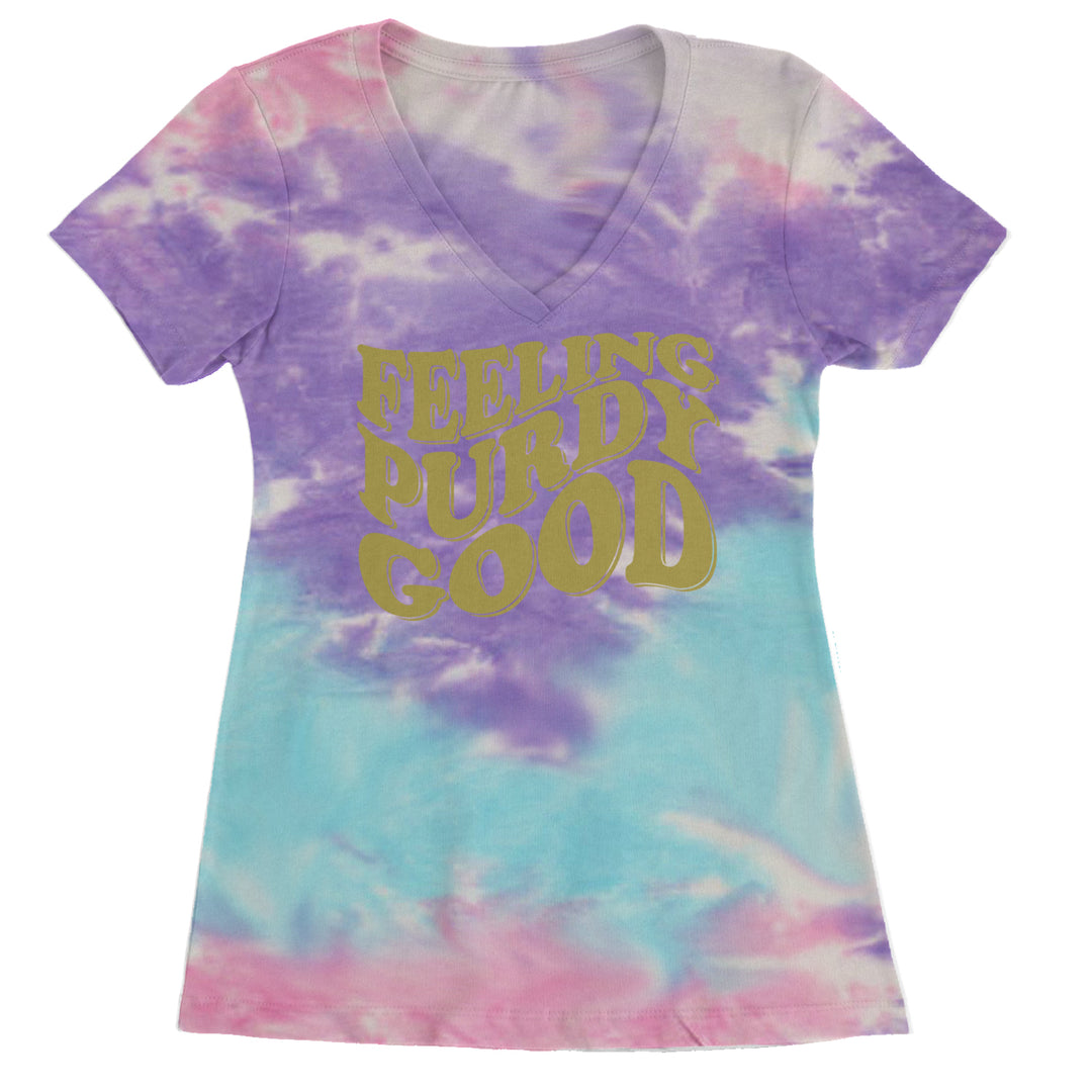 Feeling Purdy Good San Francisco Ladies V-Neck T-shirt Cotton Candy