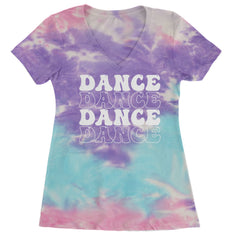 Dance Dance Dance Dance Ladies V-Neck T-shirt Cotton Candy
