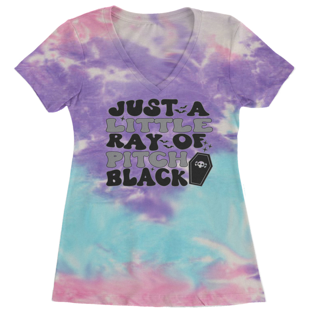 Just A Little Ray of Pitch Black graphic on Women's Lightweight V-Neck T-Shirt alternate view 8