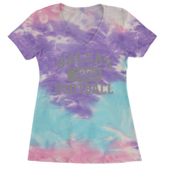 Dallas Football Established 1960 Ladies V-Neck T-shirt Cotton Candy