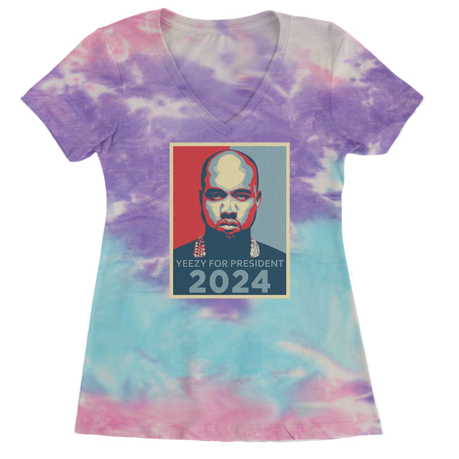 Yeezus For President Vote for Ye Ladies V-Neck T-shirt Cotton Candy