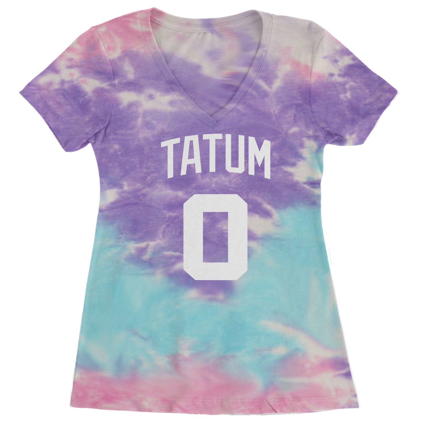 Tatum #0 Boston Basketball Ladies V-Neck T-shirt Cotton Candy
