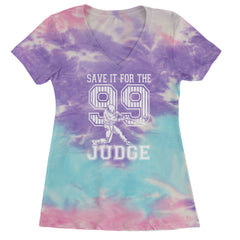 Save It For The Judge 99  Ladies V-Neck T-shirt Cotton Candy