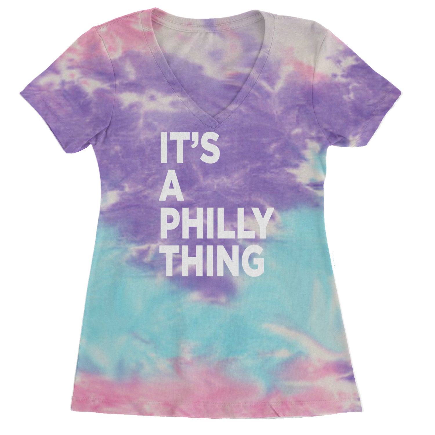 PHILLY It's A Philly Thing Ladies V-Neck T-shirt Cotton Candy