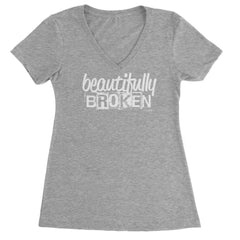 Beautifully Broken Music Ladies V-Neck T-shirt