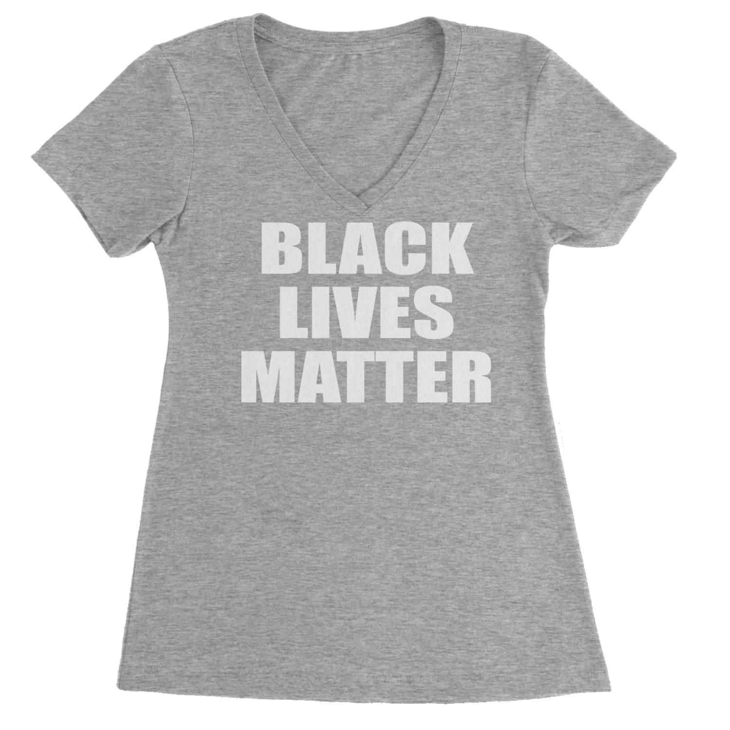 Black Lives Matter BLM Ladies V-Neck T-shirt Heather Grey