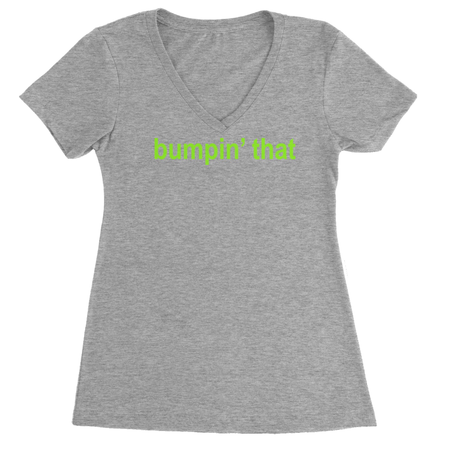 Bumpin' That Brat Music Ladies V-Neck T-shirt Heather Grey