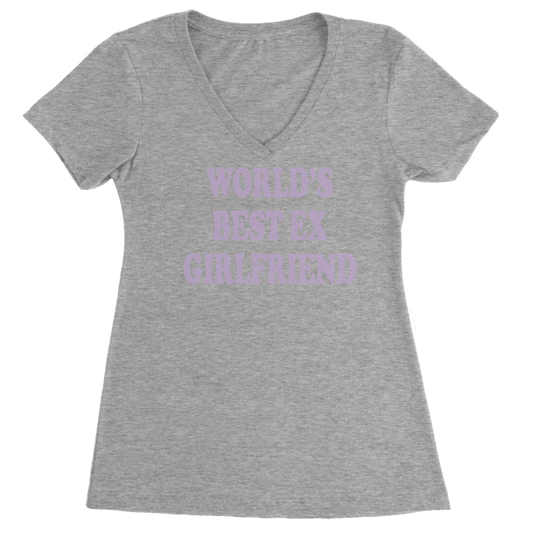 World's Best Ex Girlfriend Y2K Revenge Ladies V-Neck T-shirt Heather Grey