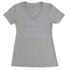 World's Best Ex Girlfriend Y2K Revenge Ladies V-Neck T-shirt Heather Grey