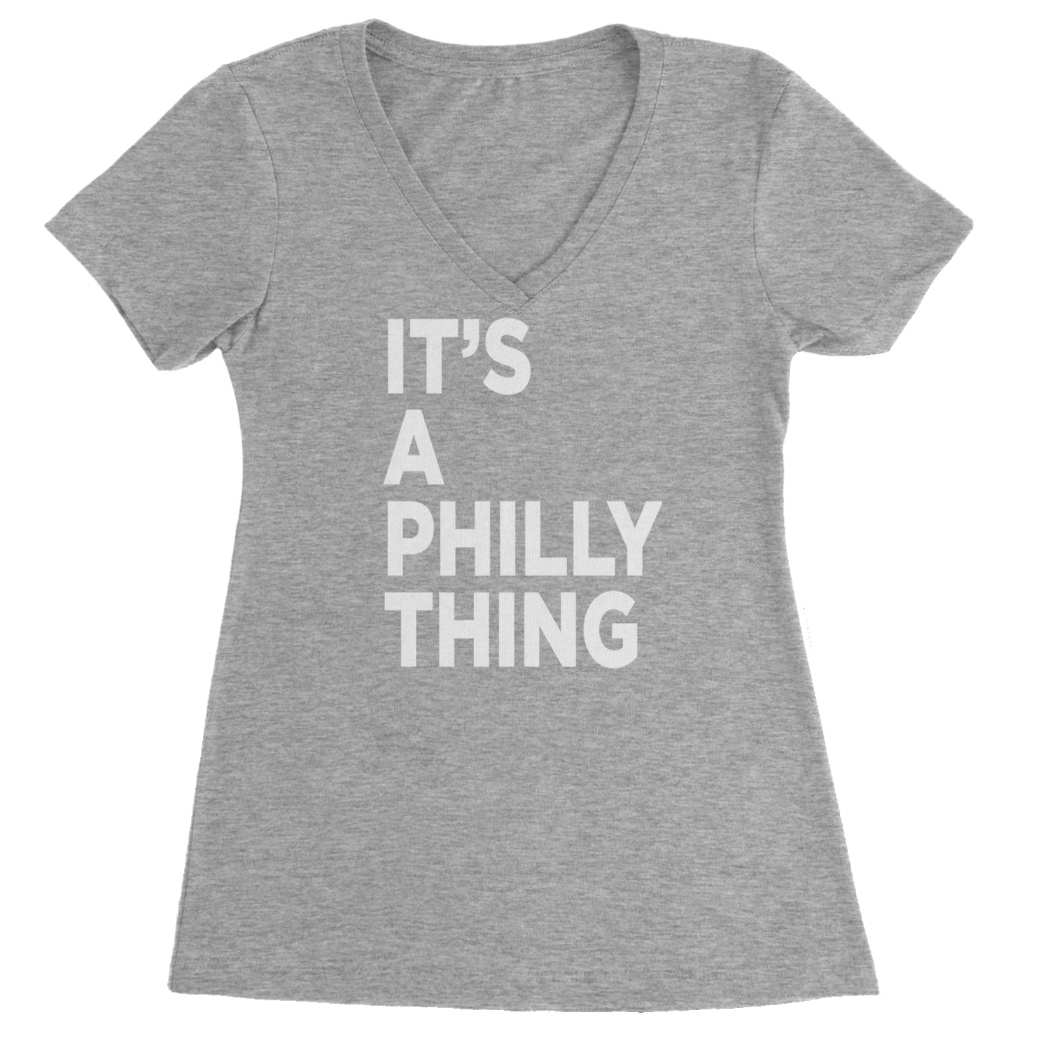 PHILLY It's A Philly Thing Ladies V-Neck T-shirt Heather Grey