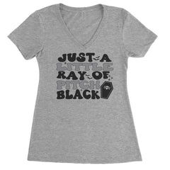 Just A Little Ray of Pitch Black graphic on Women's Lightweight V-Neck T-Shirt alternate view 5