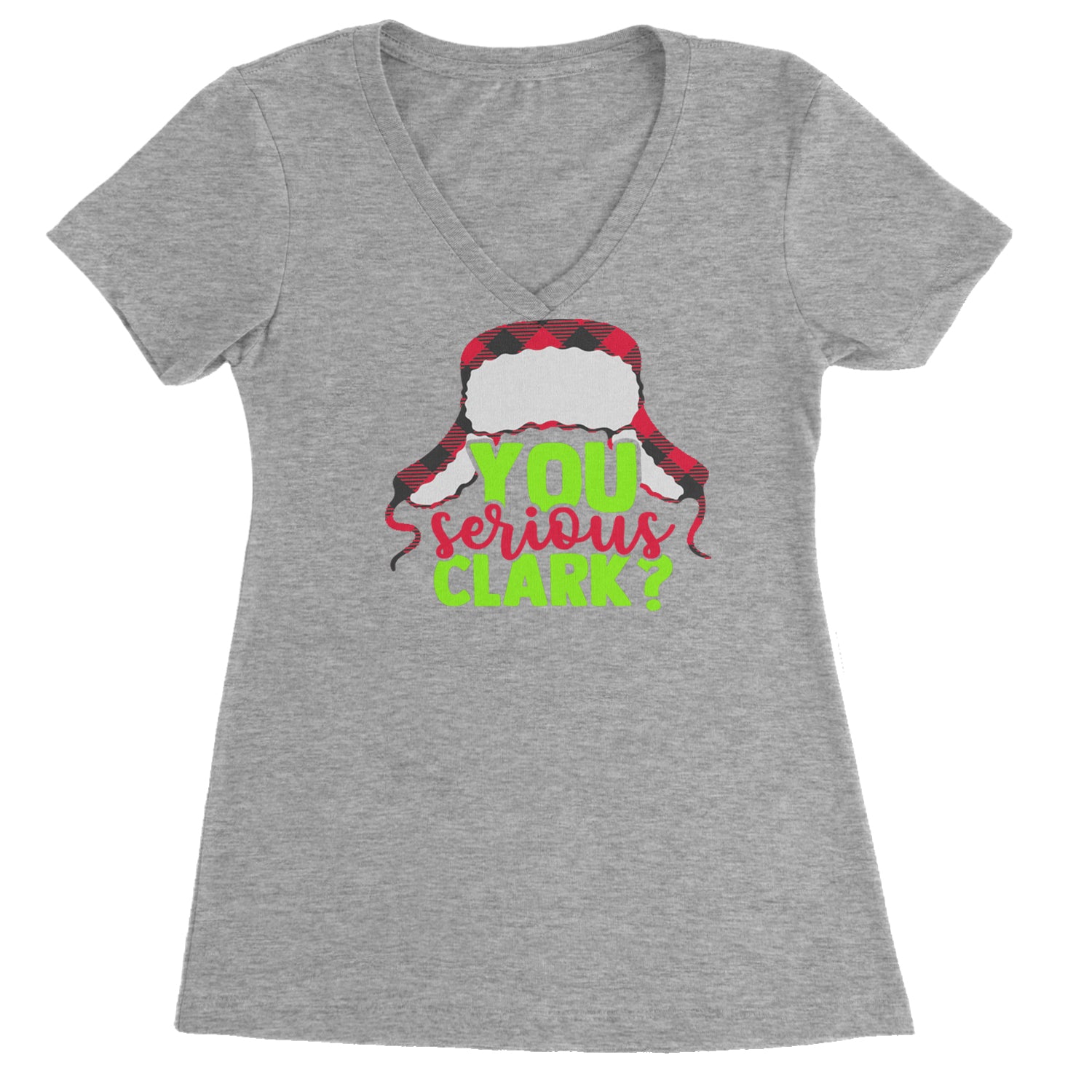 You Serious Clark? Griswold Ladies V-Neck T-shirt Heather Grey