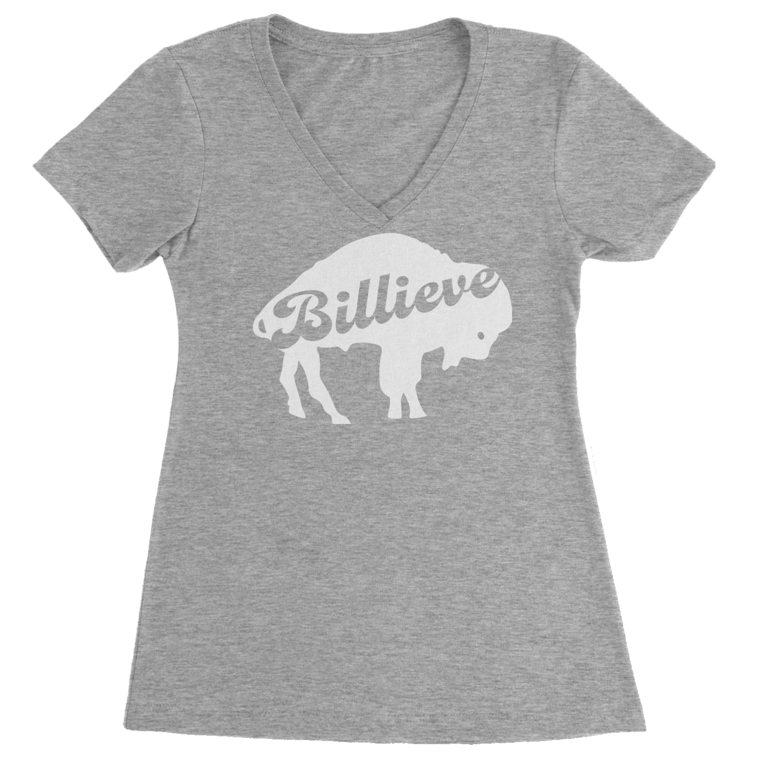 Billieve Bills Mafia Ladies V-Neck T-shirt Heather Grey