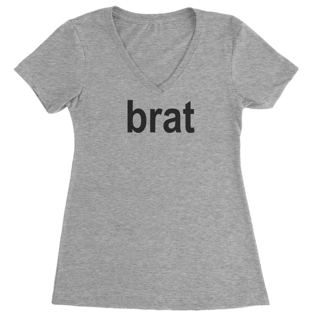 Brat Lime Green I'm So Julia Ladies V-Neck T-shirt Heather Grey