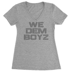 WE Dem Boys Dallas  Ladies V-Neck T-shirt Heather Grey