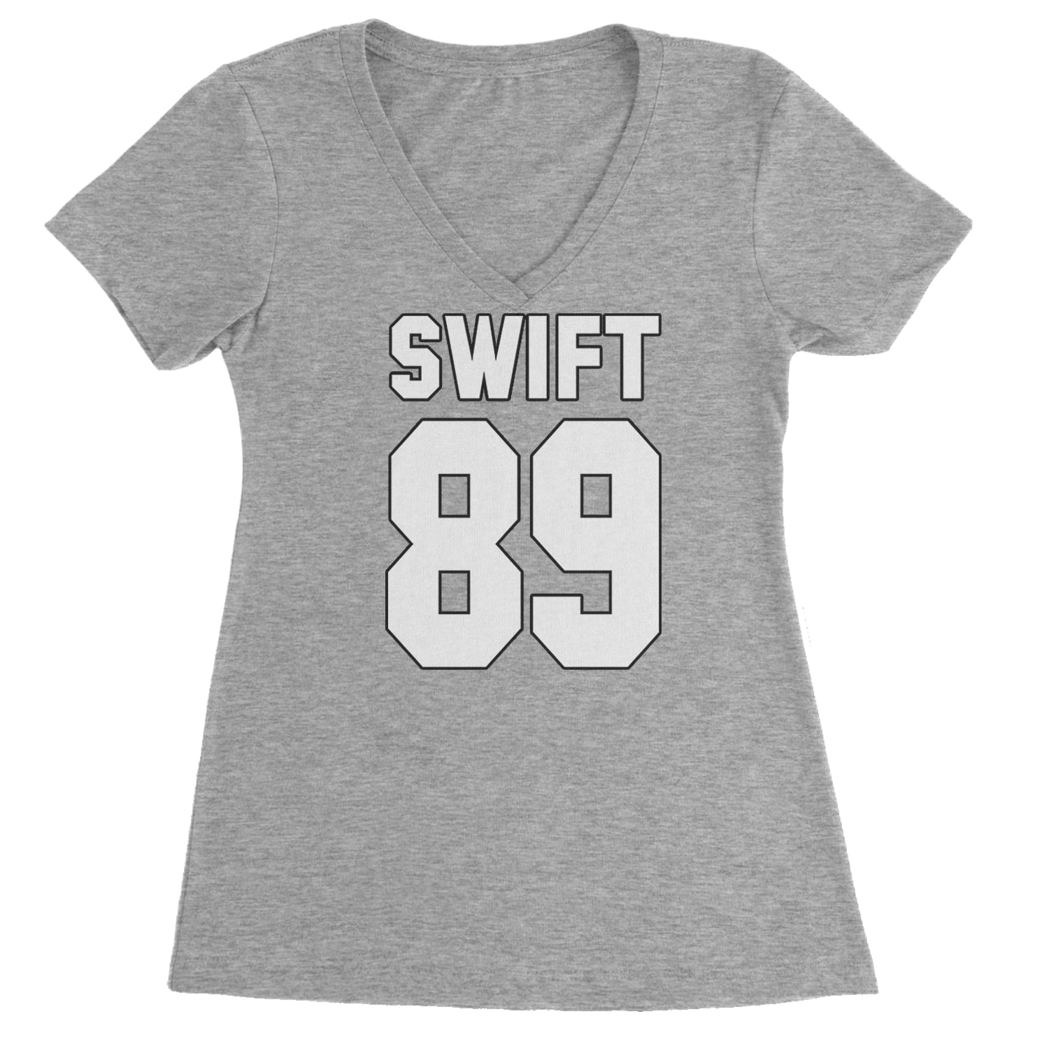 Swift 89 Birth Year Music Fan Era Poets Department Lover Ladies V-Neck T-shirt Heather Grey