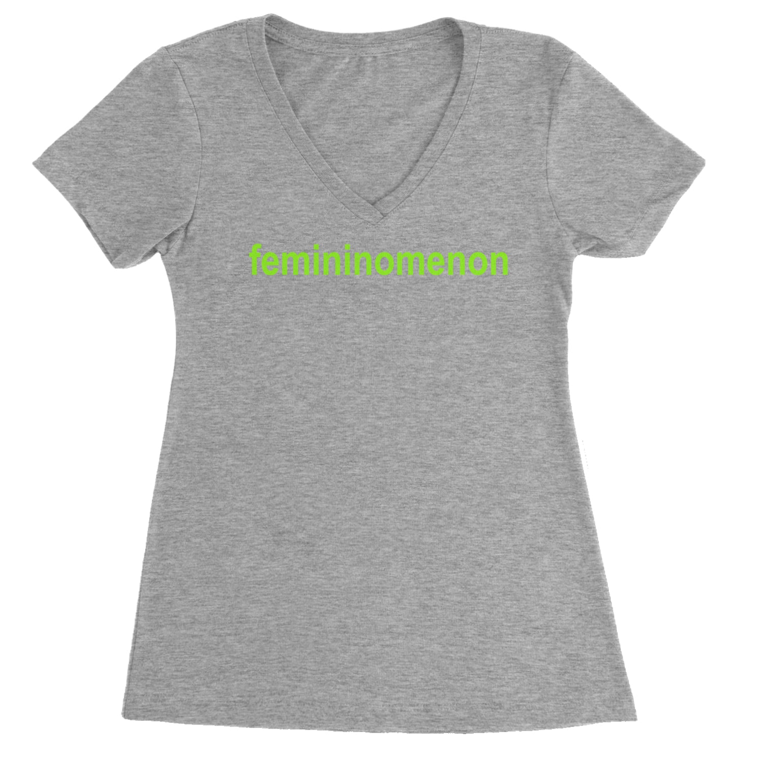 Femininomenon Female Empowerment Ladies V-Neck T-shirt Heather Grey