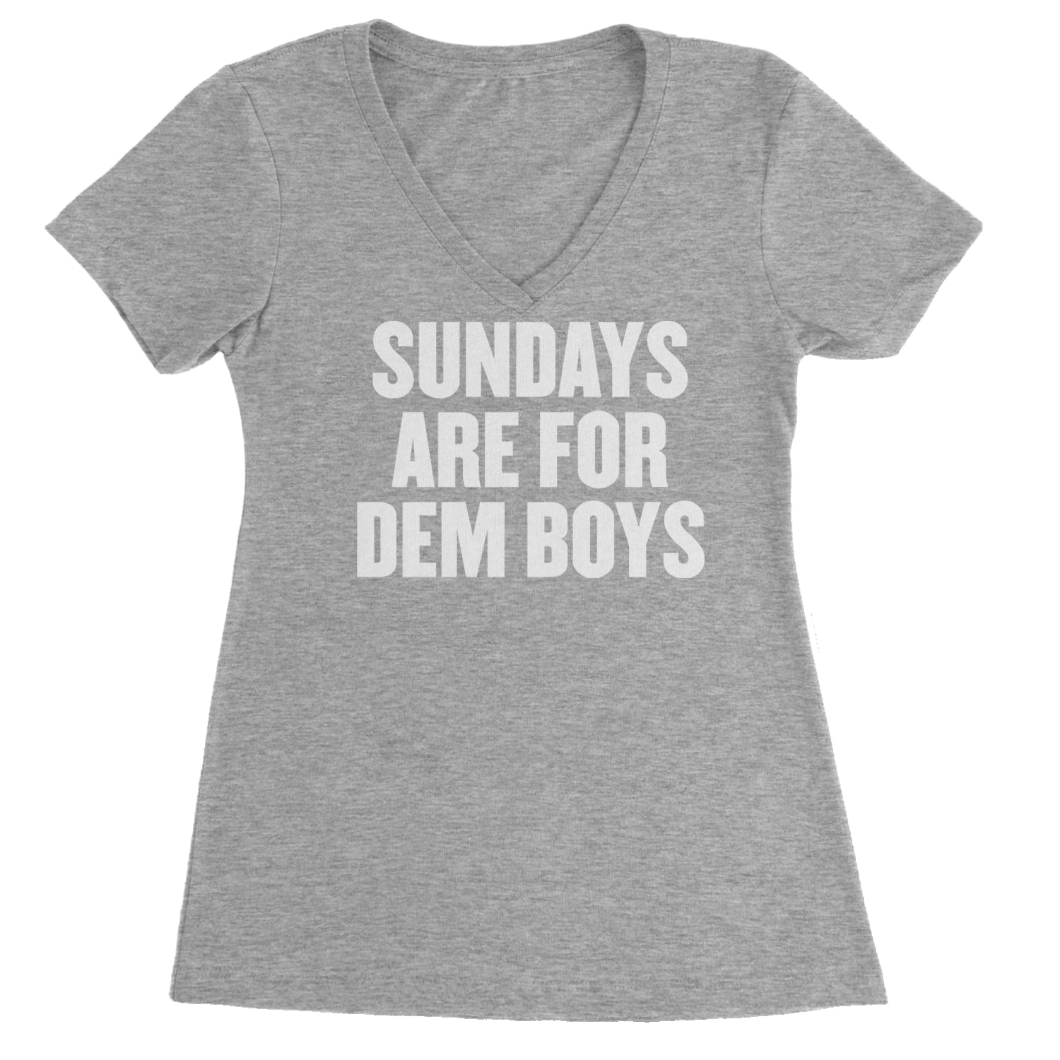 Sundays Are For Dem Boys Ladies V-Neck T-shirt Heather Grey