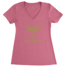 We Coming Coach Prime Colorado Ladies V-Neck T-shirt Hot Pink