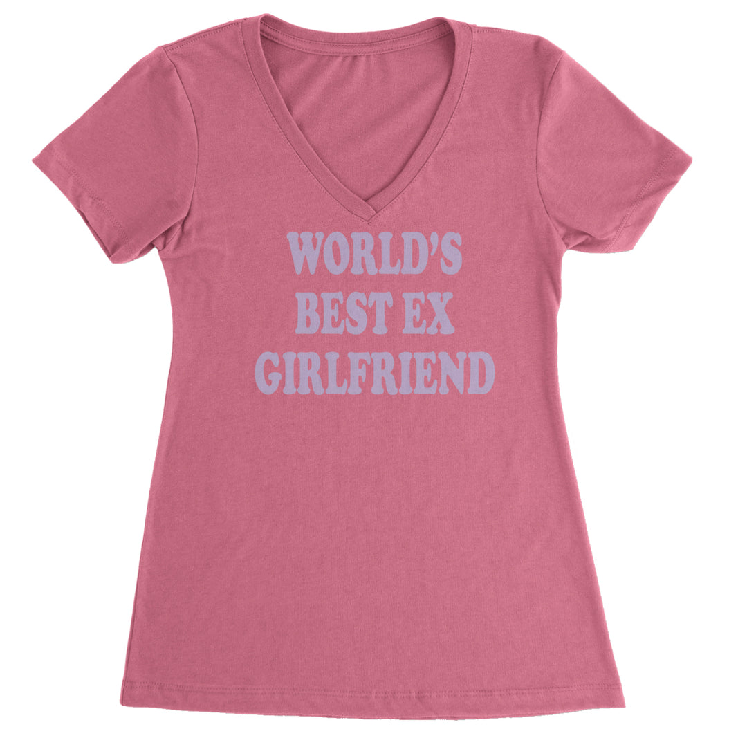 World's Best Ex Girlfriend Y2K Revenge Ladies V-Neck T-shirt Hot Pink