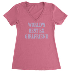 World's Best Ex Girlfriend Y2K Revenge Ladies V-Neck T-shirt Hot Pink