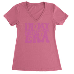 In My Cheerleader Era Ladies V-Neck T-shirt Hot Pink