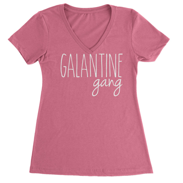 Galentine Gang Valentine's Shirt Ladies V-Neck T-shirt