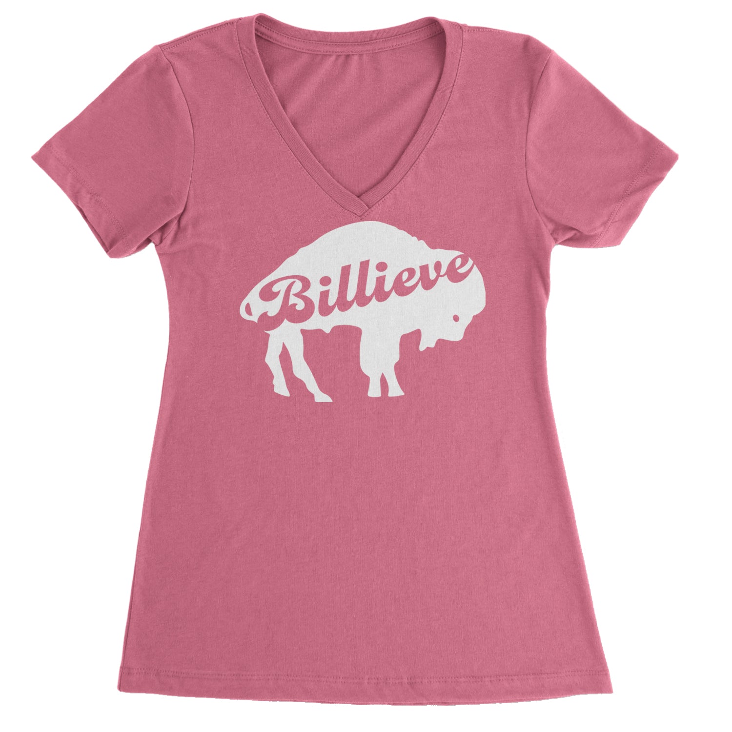 Billieve Bills Mafia Ladies V-Neck T-shirt Hot Pink