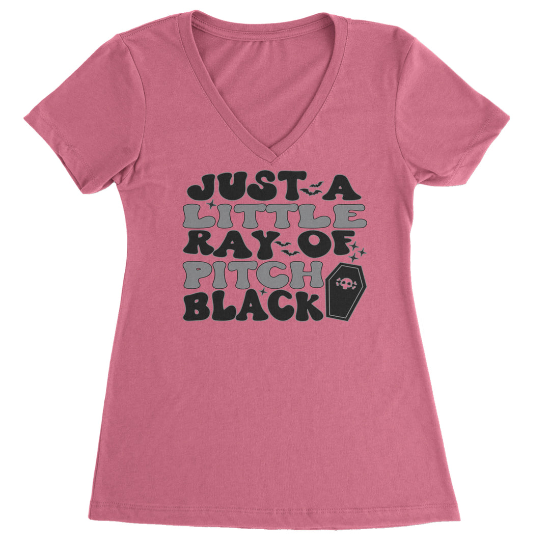 Just A Little Ray of Pitch Black graphic on Women's Lightweight V-Neck T-Shirt alternate view 7