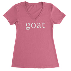 GOAT - Greatest Of All Time  Ladies V-Neck T-shirt Hot Pink